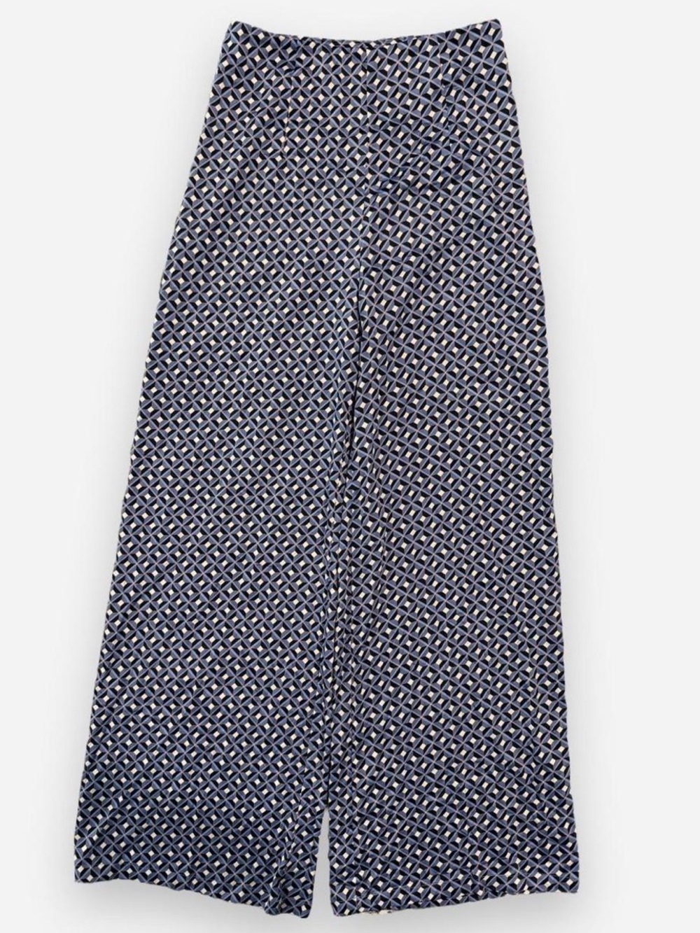 Vici Mustard Seed blue and white and orange geometric patterned pants